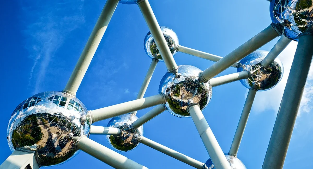 Das Atomium Bauwerk in Brüssel, ein Wahrzeichen Belgiens